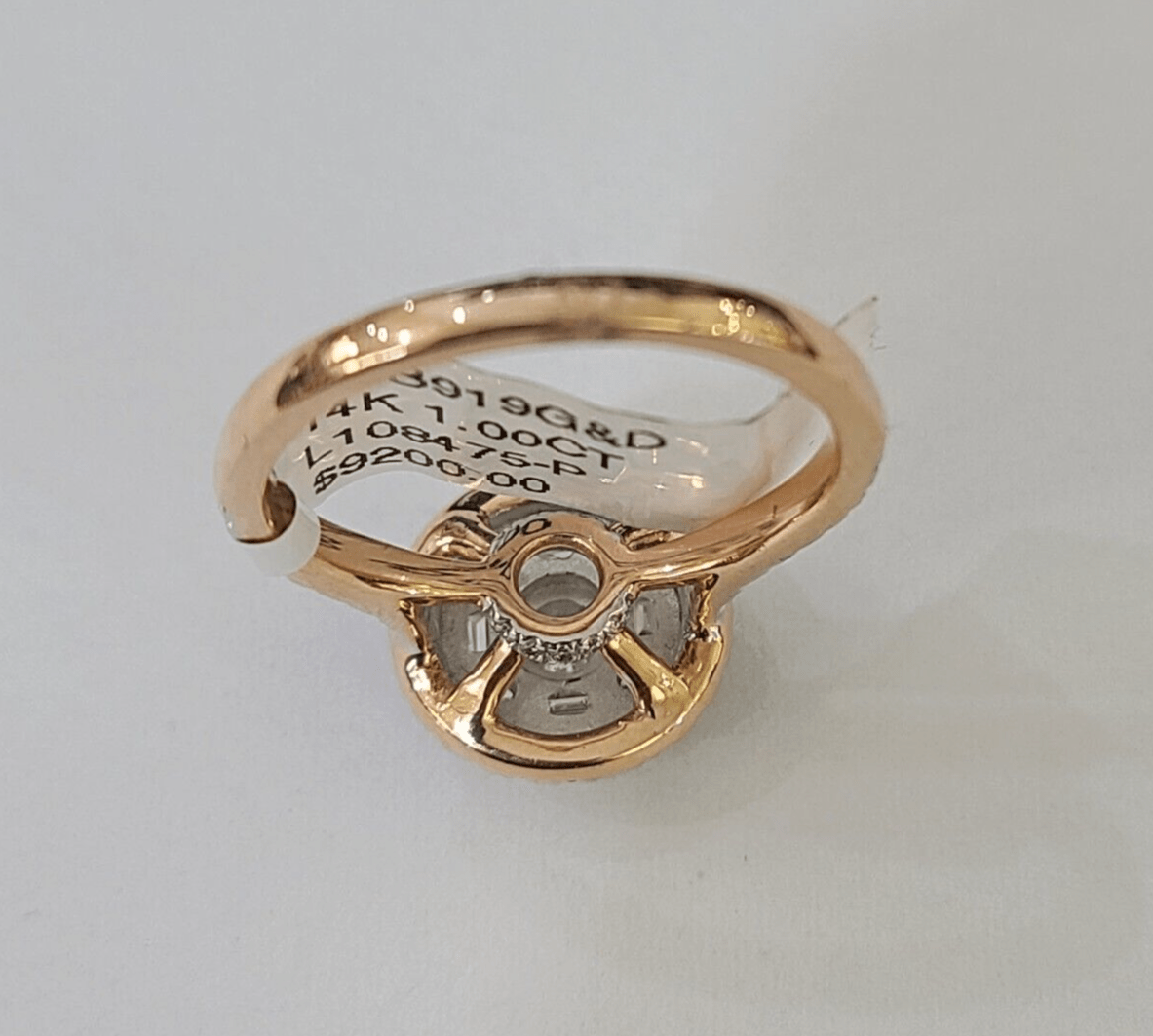 REAL 14k Rose Gold Diamond Ladies Ring Circular Shaped Women Engagement Wedding - GoldenlinQ